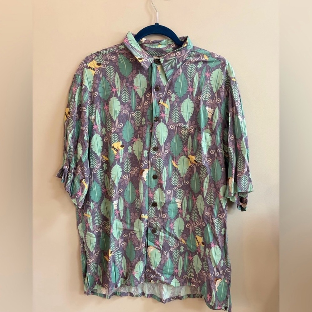 Reyn Spooner Disney Pixar Up Hawaiian Button Down Tee Shirt T-Shirt Short Sleeve